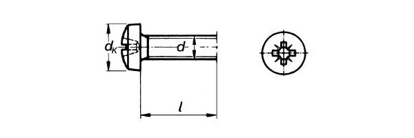 DIN 7500 Form C - Gewindefurchende Schraube mit Linsenkopf Edelstahl A2 blank