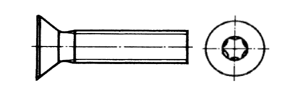 DIN 7500 Form M TX- Gewindefurchende Schraube Senkkopf mit TX-Antrieb Edelstahl A2 blank
