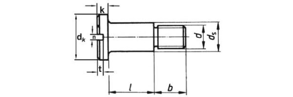 DIN 923 - Flachkopfschraube mit Schlitz und Ansatz Edelstahl 1.4305 blank