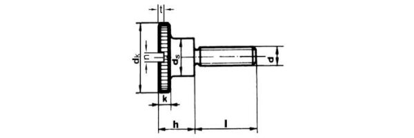 Rändelschrauben nach DIN 465 - hohe Form mit Schlitz