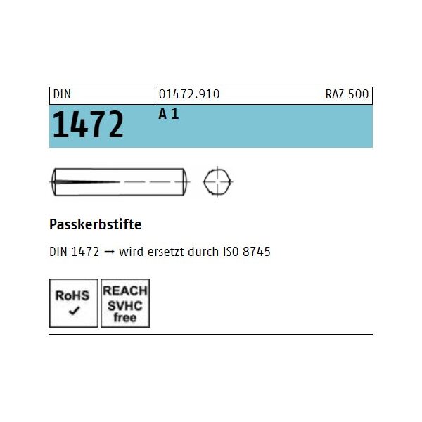 DIN 1472 Passkerbstifte - A1