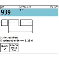 DIN 939 Stiftschrauben - A2