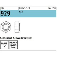 DIN 929 Sechskant - Schweissmuttern - A2