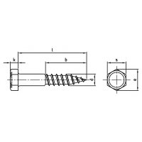 DIN 571 Sechskant - Holzschraube A2 - 10x200 - 10 Stück