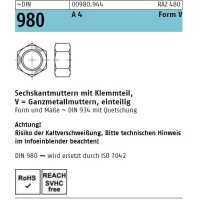 DIN 980 A 4 V  DIN 934 mit 3-Punkt-Quetschung