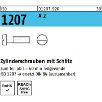 ISO 1207 - Zylinderschraube mit Schlitz A2  / M10 x  40 // 50 Stück
