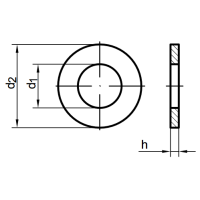 Unterlegscheiben DIN 125 - M6 - Form A - ohne Fase - A2 - 100 Stück