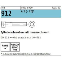 Zylinderschraube DIN 912 - M3x22 - Zylinderkopf - ISK - A2 - 100 Stück