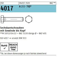ISO  4017 - 6KT-Schrauben A2  / M 6 x  50 // 100 Stück