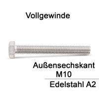 ISO  4017 - 6KT-Schrauben A2  / M10 x  18 // 100 Stück