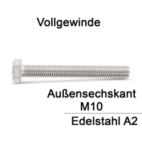ISO  4017 - 6KT-Schrauben A2  / M10 x  30 // 100 Stück