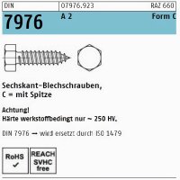 DIN 7976 - Sechskant-Blechschraube Spitze A2  / 3,9 x  19 // 1000 Stück