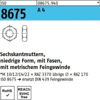 ISO 8675 6KT-Muttern Edelstahl A4, Feingewinde