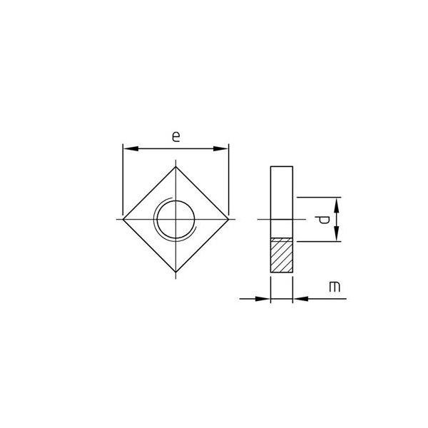 DIN 562 Vierkantmuttern - A2 - niedrige Form