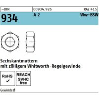 DIN 934 - Sechskantmuttern A2  Zollgewinde