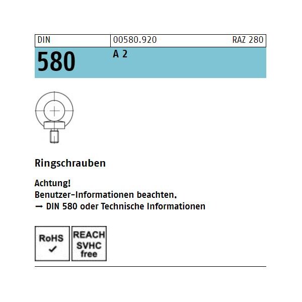 Art 580 - Ringschrauben A2