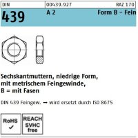 DIN 439 Sechskantmuttern - A2 - Form B - Feingewinde
