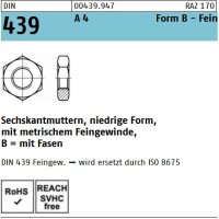DIN 439 Sechskantmuttern A4 - Form B - Links u. Feingewinde