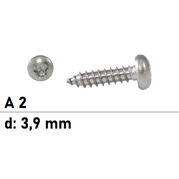 ISO 14585 Blechschrauben TX Form C Edelstahl A2 - Durchmesser 3,9 mm
