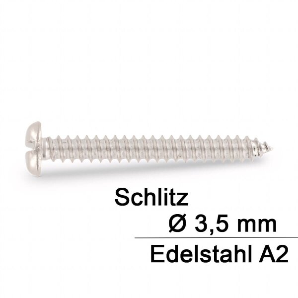 DIN 7971 Zylinderblechschrauben SZ Edelstahl A2 - Durchmesser 3.5 mm