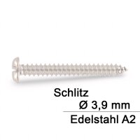 Blechschrauben DIN 7971 - 3.9 mm - Zylinderkopf - Schlitz - Edelstahl A2