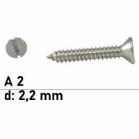 Blechschrauben DIN 7972 - 2.2 mm - Senkkopf - Schlitz - A2