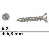 Blechschrauben DIN 7972 - 4,8 mm - Senkkopf - Schlitz - A2